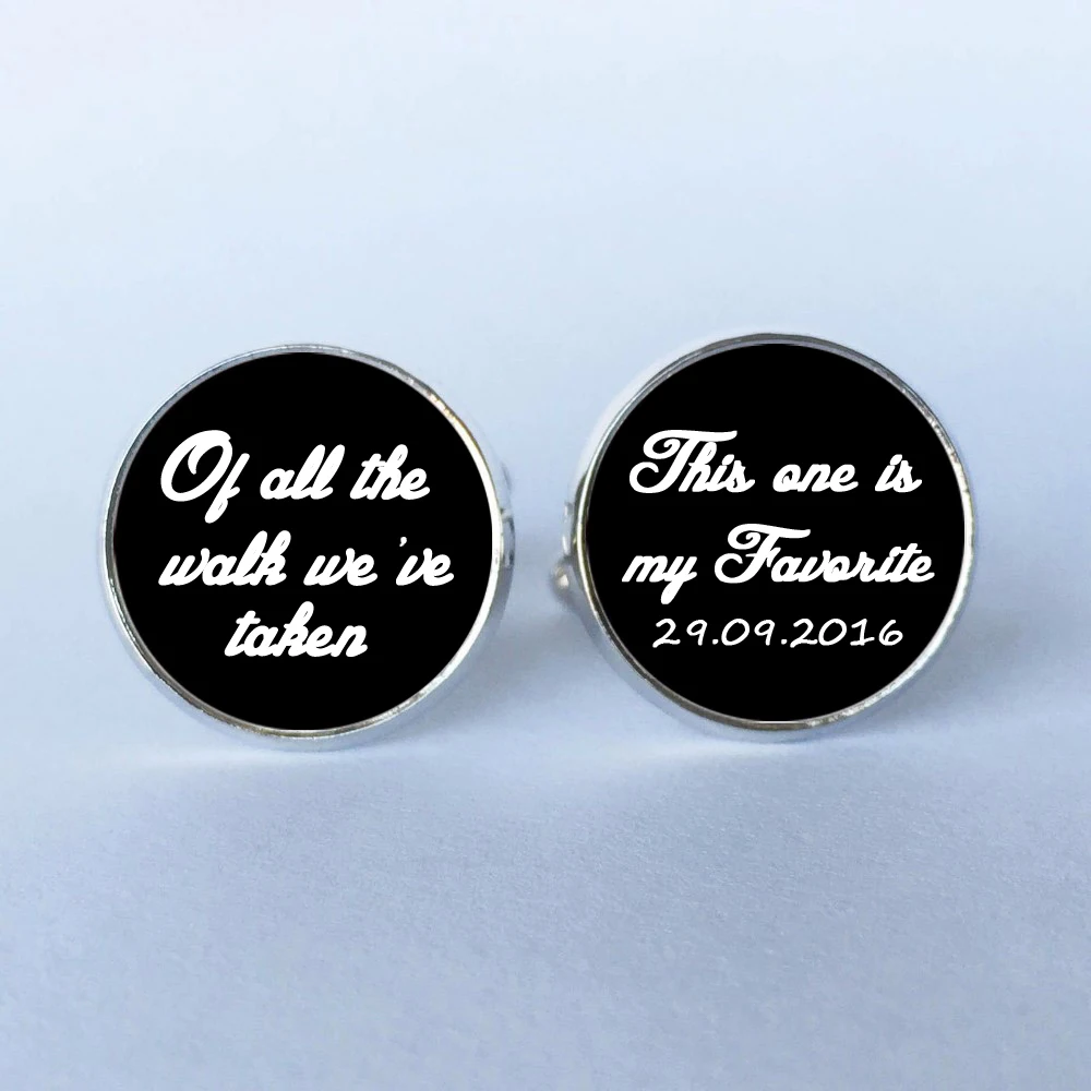 

1 Pairs wedding cufflinks personalized Father of bride Yo la ame Custom Cufflinks men shirt cuffs button