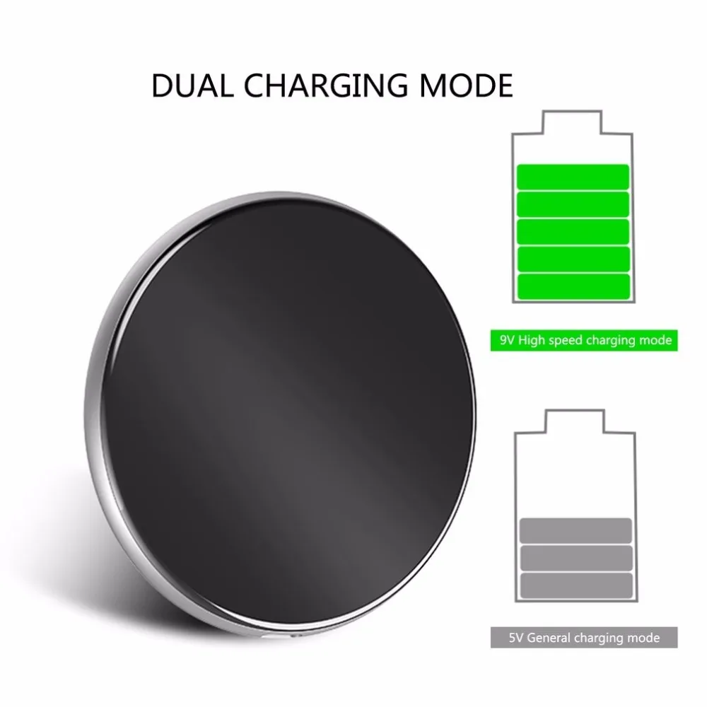 Профессиональное Беспроводное зарядное устройство круглой формы из алюминиевого сплава для смартфонов Qi