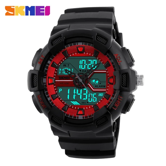 Часы SKMEI для мужчин цифровые спортивные наручные часы модные повседневное Универсальный водонепроница Relogio Masculino 1189 zk20 - Цвет: red black