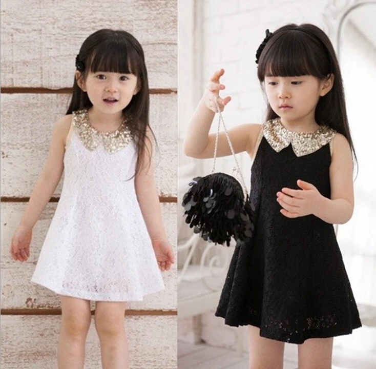 kids black dress white collar