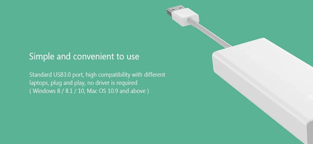 Адаптер Xiaomi USB3.0 в RJ45 Gigabit Ethernet конвертер/usb концентратор высокоскоростной usb