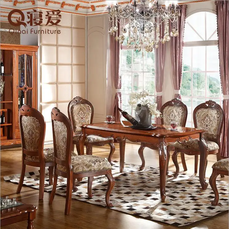 high quality European modern fabric chair dining table set 6 chairs 1088 high quality European modern fabric chair dining table set 6 chairs 1088