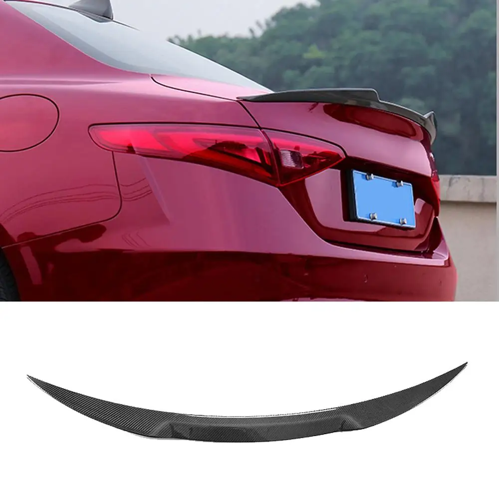 Carbon Fiber For Alfa Romeo Giulia Spoiler Rear Trunk Spoiler Black