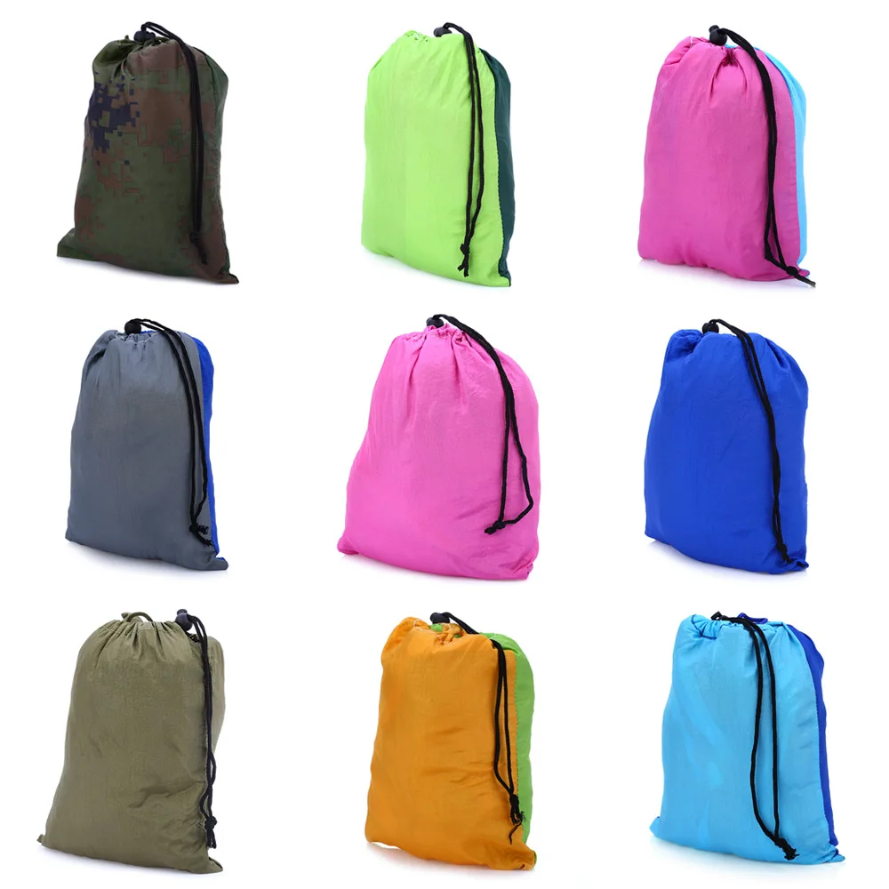

2017 New Single Person Handy Portable Hammock Folded Into The Pouch Mosquito Net Hammock Hanging Bed For Travel Kits Camping
