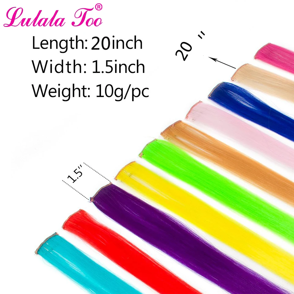 Long Straight Women Synthetic Clip in One Piece Hair Extensions 50cm 20inch Rainbow Colors Hairpiece Purple Pink Red Blue Long Straight Women Synthetic Clip in One Piece Hair Extensions 50cm 20inch Rainbow Colors Hairpiece Purple Pink Red Blue