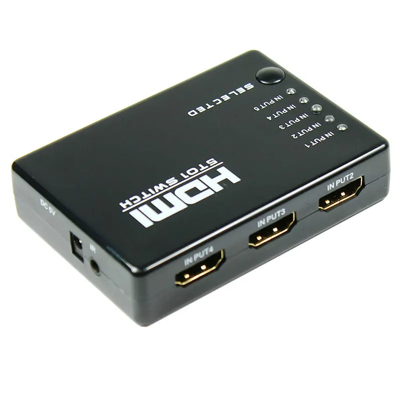 Mini HDMI Switcher 5 Порты и разъёмы 1080 P 4 К HDMI Switcher переключатель выбора Splitter с ИК-пульт для HDTV DVD для ps3