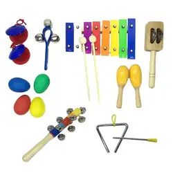 Детская Ксилофоны молоток треугольная железа игрушки 10 шт./компл. дети ударные инструменты набор малыш ударный музыкальный инструмент