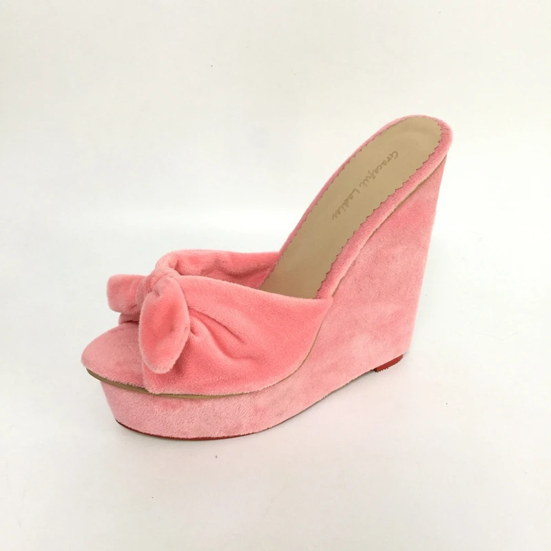 open toe wedge high heels