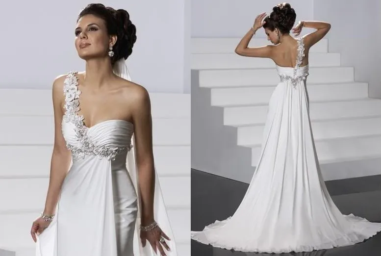 Summer Wedding Dresses with One Shoulder