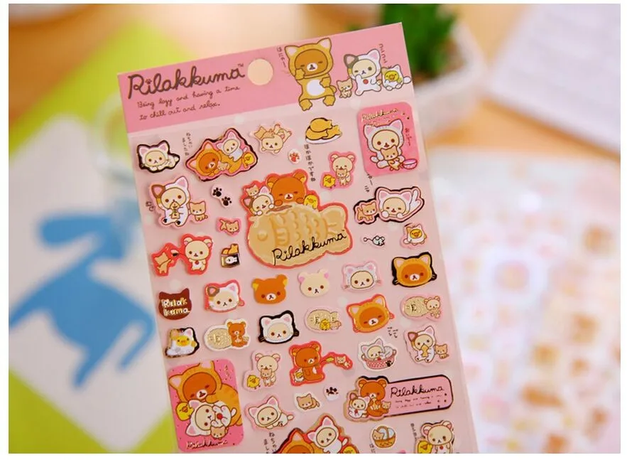 ЯПОНИЯ Sanrio Rilakkuma мультфильм золотые наклейки с бронзированием дневник, фотоальбом наклейка DIY декоративные наклейки s