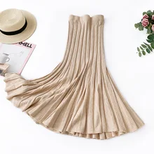 Длинная трикотажная Расклешенная юбка женская осень зима винтажная Высокая талия сексуальные бедра Pakcage юбки женские толстые теплые jupe femme