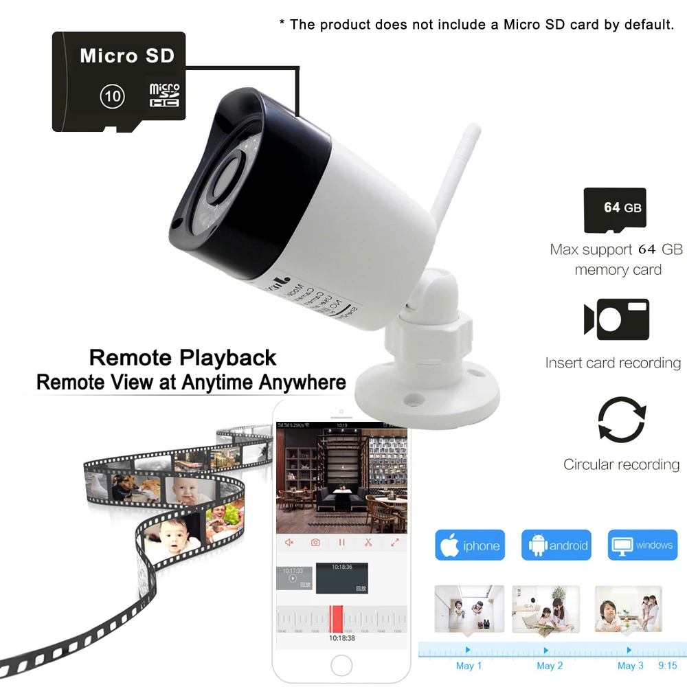  WIFI Camera1080P 960P 720P HD Outdoor CCTV Security Home Surveillance Waterproof Audio Wireless W-I - 33035697542