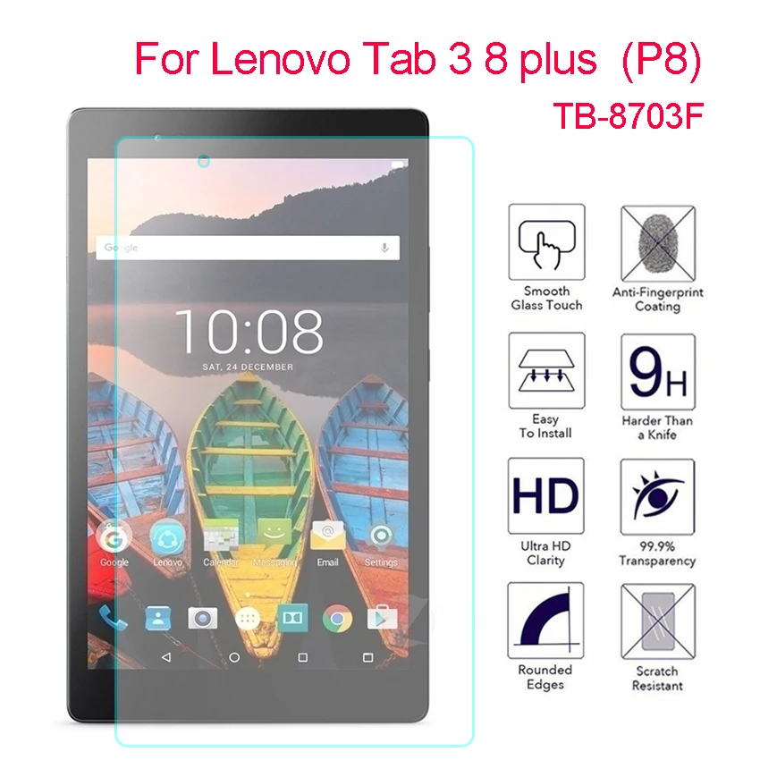 Для Lenovo P8 8703F закаленное стекло 8 ''защита экрана 9H HD Прозрачный жесткий чехол