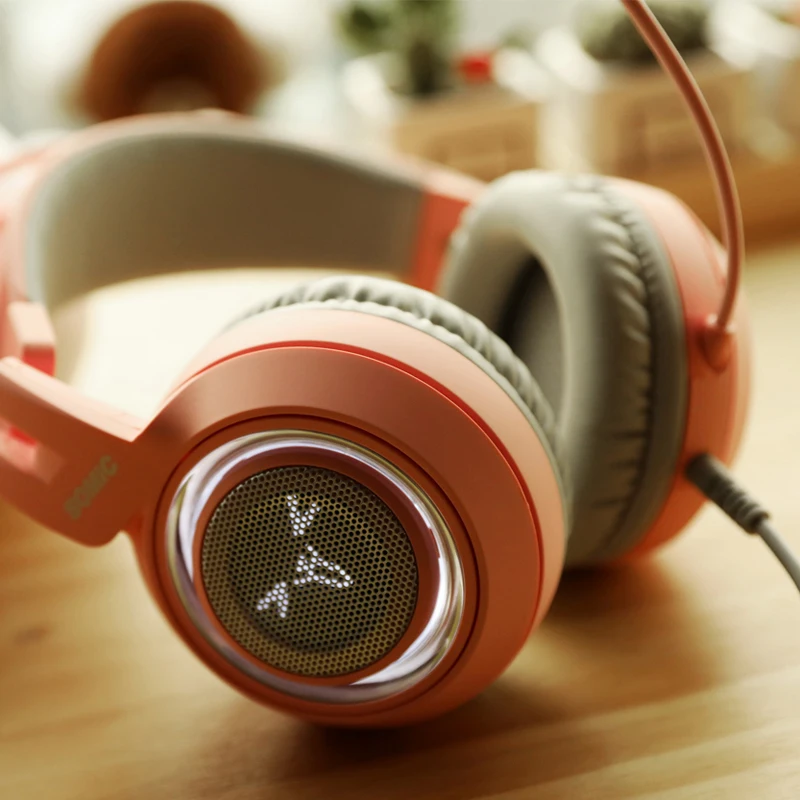 SOMIC G951 розовые кошачьи наушники виртуальной 7,1 с шумоподавлением, игровые наушники, вибрация, светодиодный, USB гарнитура, наушники для девочек, для ПК