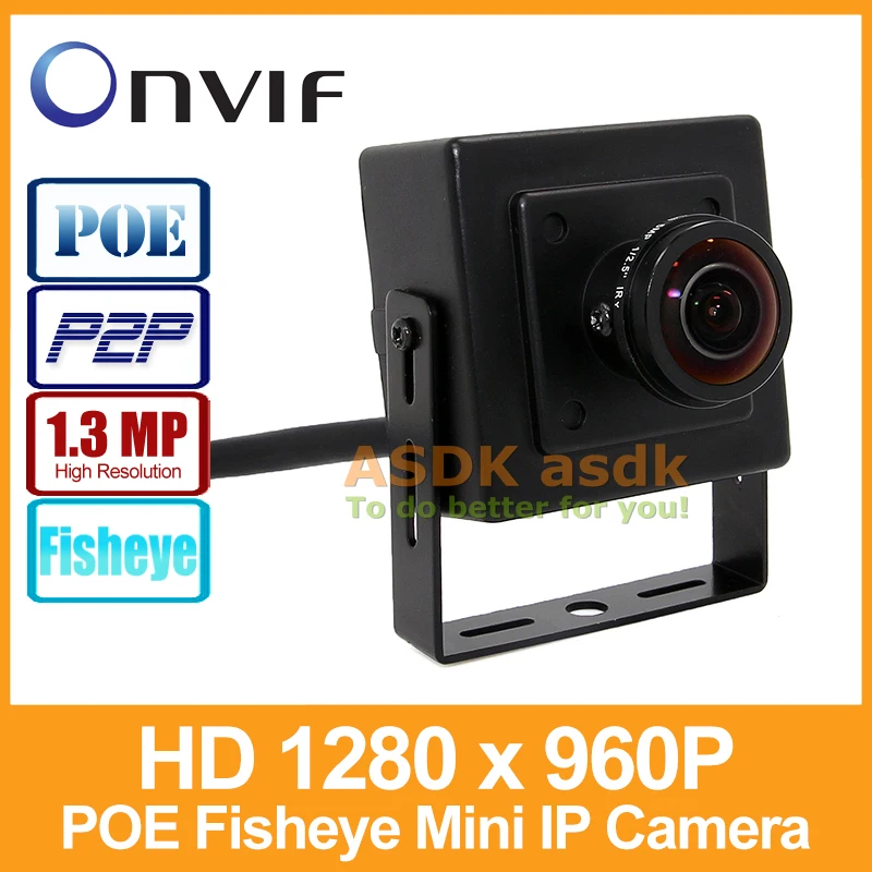  POE Fisheye HD 1280 x 960P 1.3MP IP Camera Indoor Mini Type Security Camera ONVIF P2P IP CCTV Cam 