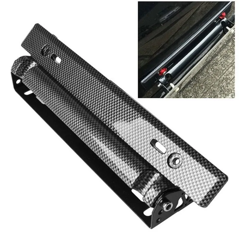 

Adjustable Mount Bracket Car Modification Car License Plate Frame Holder Carbon Fiber Racing Number Plate Holder