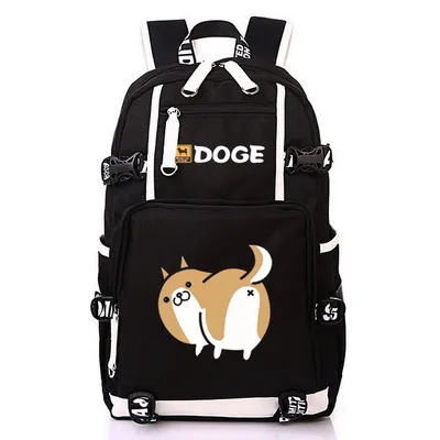 Милый рюкзак Doge большой емкости с принтом Шиба ину, школьные сумки для подростков, мужские и женские дорожные сумки, рюкзак для ноутбука Mochila - Цвет: H