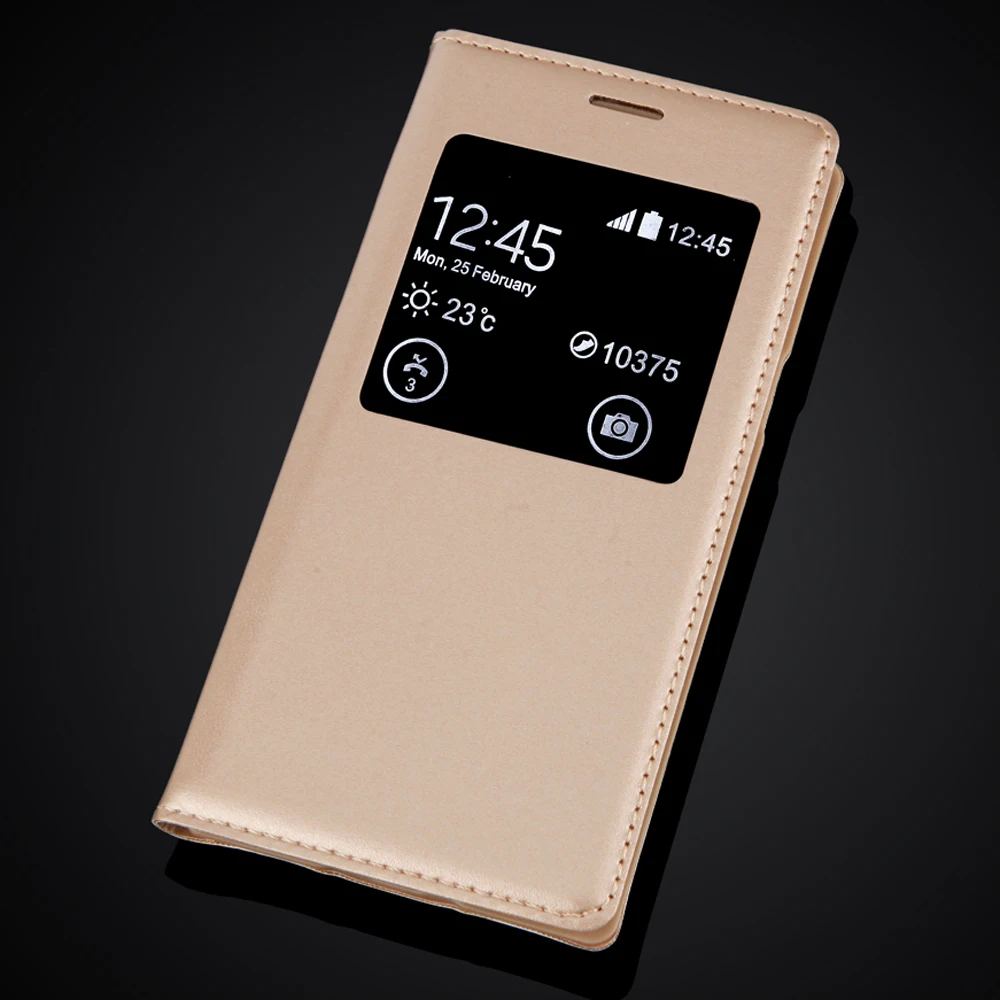 

for Samsung Galaxy S5 SV Mini S5mini G800 Open Window Leather Flip Back Cover Protect Case