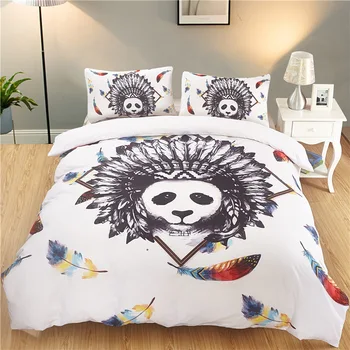 

Fanaijia panda beddings sets queen size India animal feather duvet Cover With Pillowcases Cartoon Bed Set