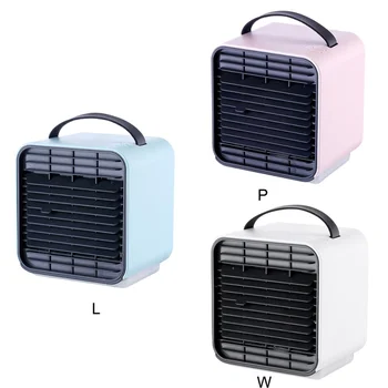 

New USB Mini Portable Air Cooler Desktop Small Air Conditioning Negative Ion Humidification Spray Night Light Cooling Fan