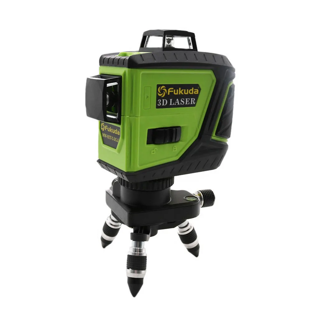 Kopen Nieuw! 12 Lijn 3D Laser Niveau 360 Verticale En Horizontale Laser Niveau Zelfnivellerende Cross Lijn 3D Groene Laser Niveau met Outdoor