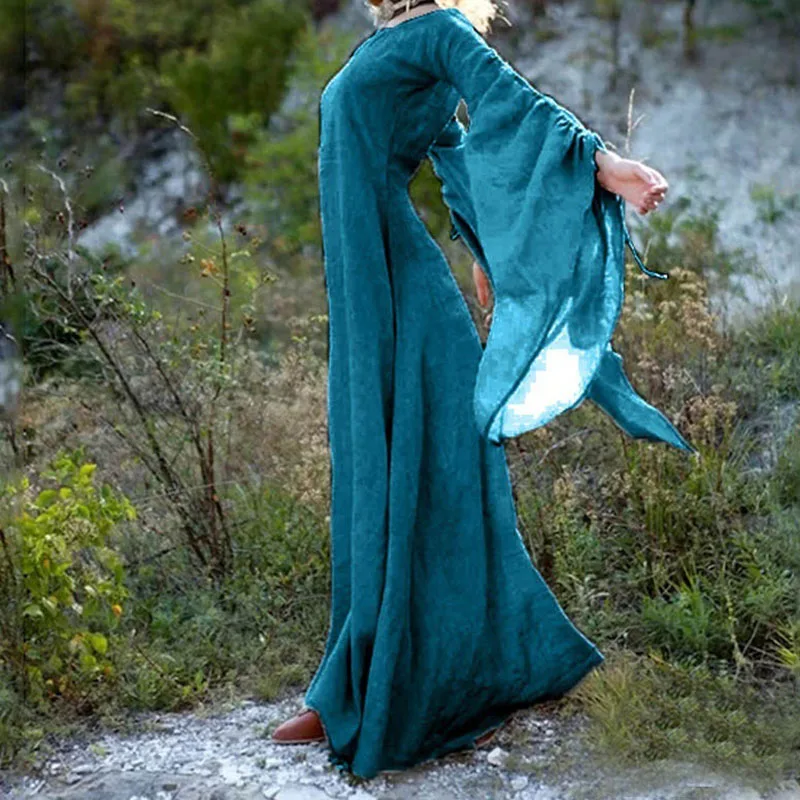 

Halloween Cosplay Costumes Women Witch Dress Scary Vampire Witch Costume for Female Maxi Dress S-5XL