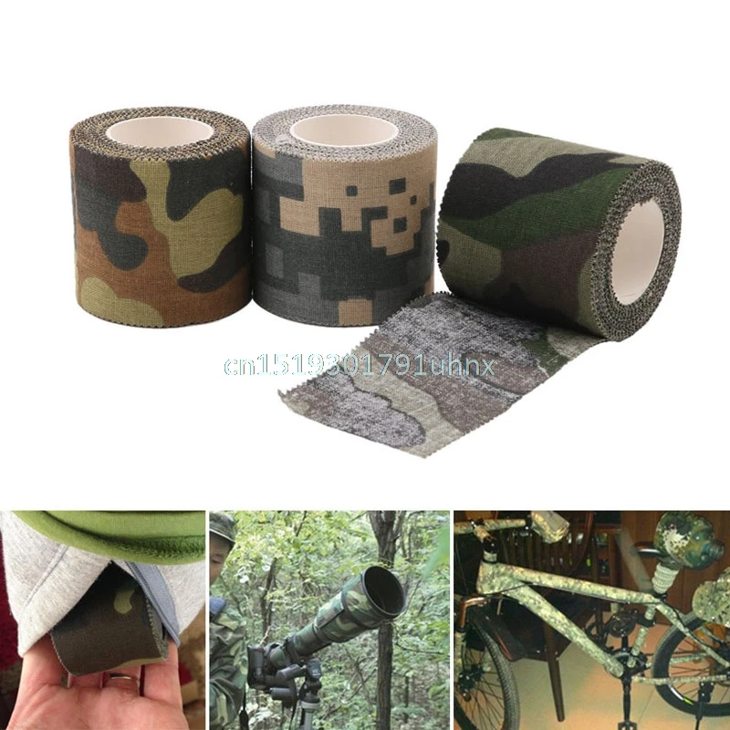 

Self-adhesive Non-woven Camouflage Cohesive Camping Hunting Camo Stealth Tape 5M