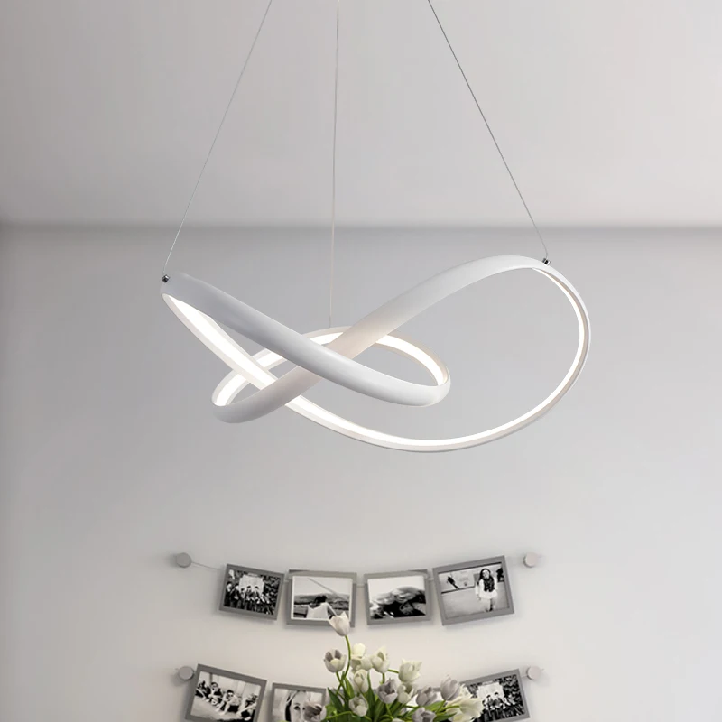 

NEO Gleam Restaurant Bar Dining Room Kitchen Room Chandeliers Modern Led White Color Auminum Body Hanging Pendant Chandeliers