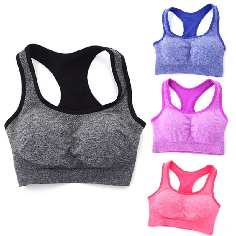 

Ladies' Spandex Seamless Racerback Padded Sports Bra Yoga Shirt Vest for Running Gym Fitness Breathable Quick Dry Sportswear
