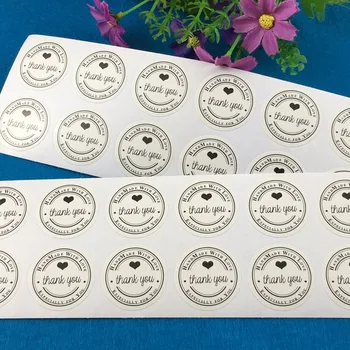 

5000PCS/Lot circular Printed above"Thank you"and heart pattern Sticker Labels Adhesive Stickers DIY For Box/gift/envelope