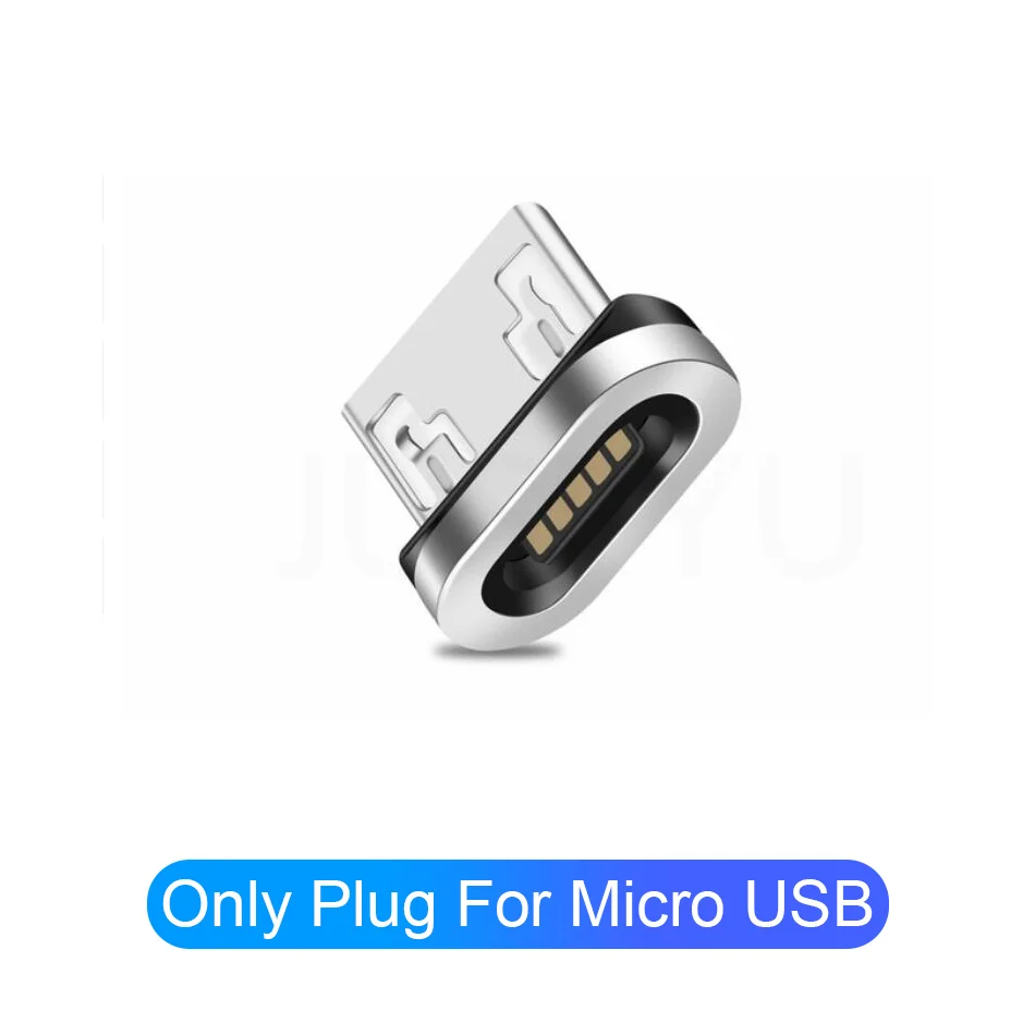 JUSFYU Магнитный Usb кабель для зарядки Micro Usb type C магнит быстрое зарядное устройство провод шнур 3a для iphone samsung Redmi Note 7 8 данных USB - Цвет: For Micro Plug