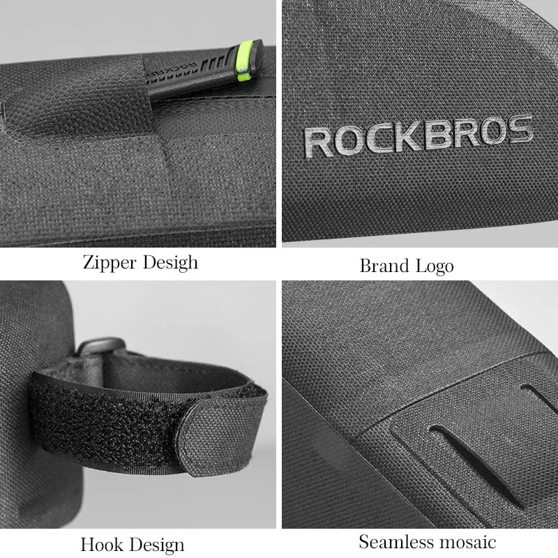 Excellent ROCKBROS 3L Bicycle Bags Triangle Top Tube Frame Bag Waterproof Reflective Compartment Pannier MTB Road Cycling Bike Accessories 5