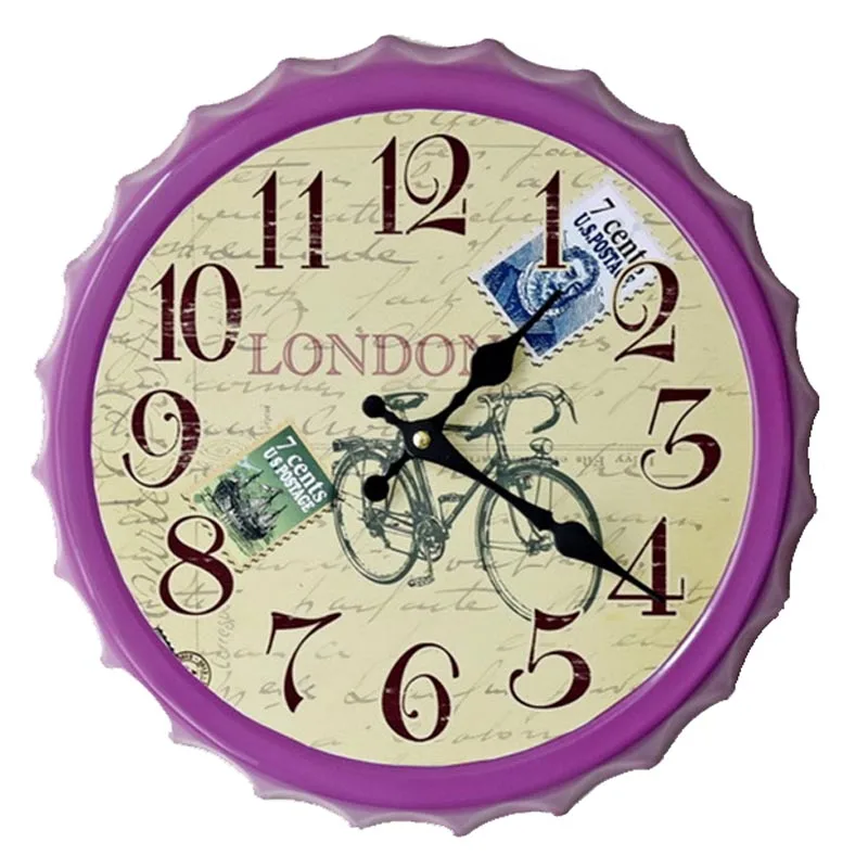 Cover Hanging European Retro Nostalgic Style Wall Clocks Clock Stickers Restaurant Bar Decoration Pendant Creative Beer | Дом и сад