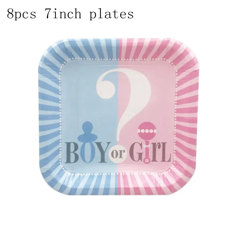 Набор посуды для мальчика или девочки, скатерть, тарелки, салфетки для стаканчиков, баннер, воздушный шар, детский душ, вечерние украшения, принадлежности - Цвет: a01-7inch plates