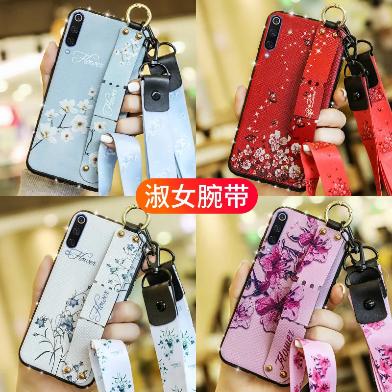 

Cloth texture with bracket wrist mobile phone case + lanyard for Xiaomi 9/MAX 2/play/Redmi note 7/note 5/Redmi 6/note 4/Redmi 5