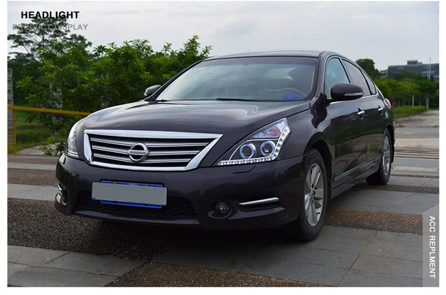 2 шт. светодиодный фары для Nissan Altima 2008-2012 светодиодный Автомобильные фары ангельские глазки комплект ксеноновых фар, Высокопрочная конструкция протовотуманная подсветка Габаритные огни