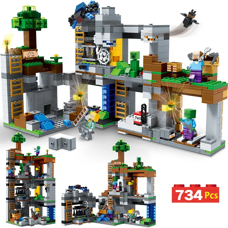 

Technic New Blocks My World Compatible LegoINGLYS Minecrafted Cliff Big Adventure Mountain BirthdayToys For Children