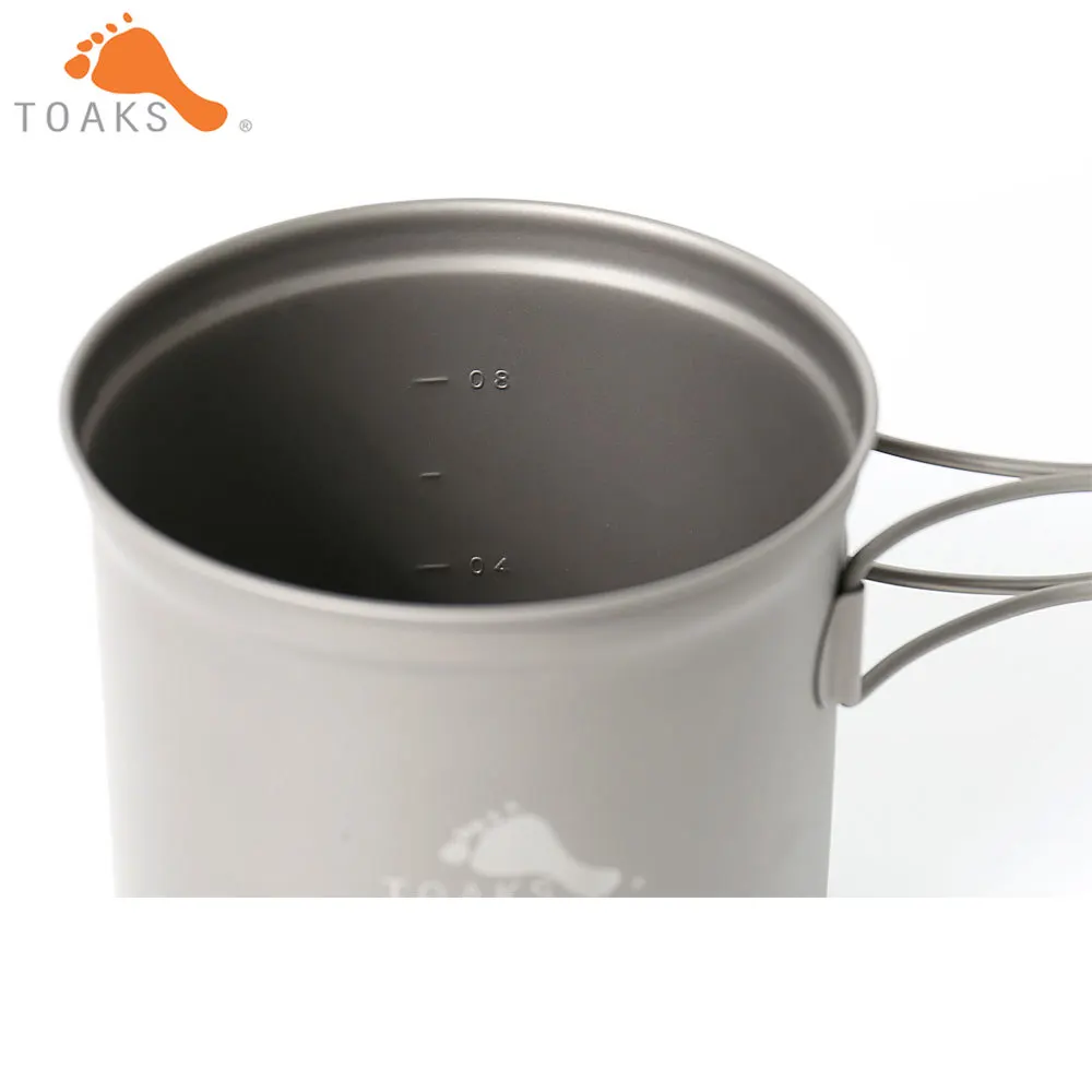 TOAKS CKW-1100 titanio al aire libre Camping Pan Caminar utensilios de cocina mochilero Picnic tazón Pan Pot Set con mango plegable