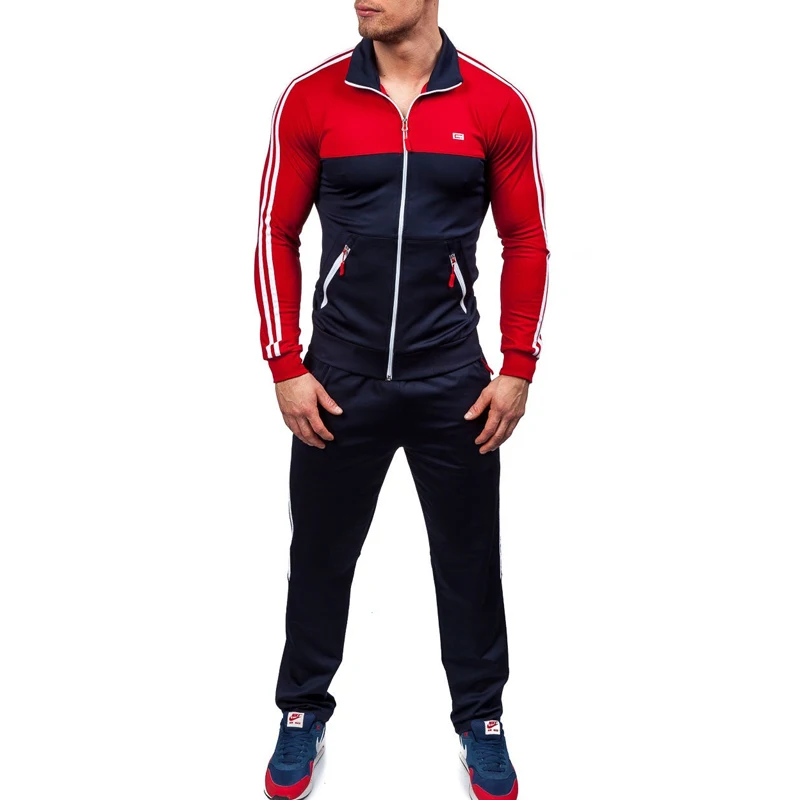 

ZOGAA 2019 New Tracksuits Men's Fashion Red Tracksuit Sports Jacket and Sweatpants Suit Size XS-4XL Men Outwear Sweatsuits