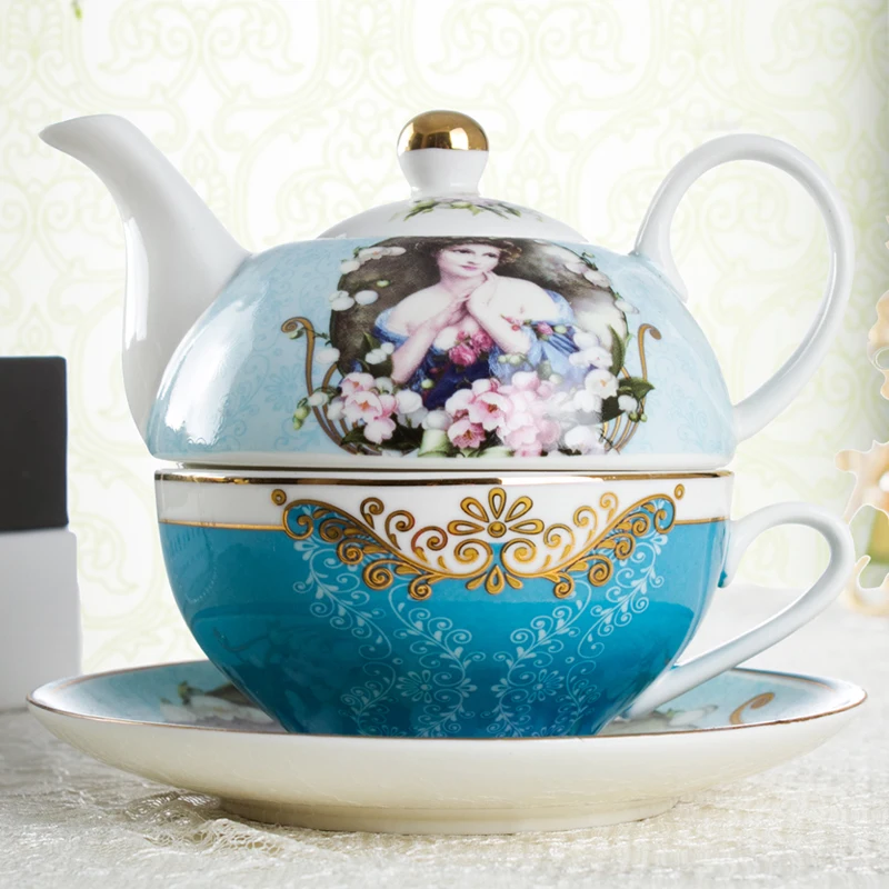 oil painting Teapot and Tea Cup Classical Composite Pot Vintage Coffee