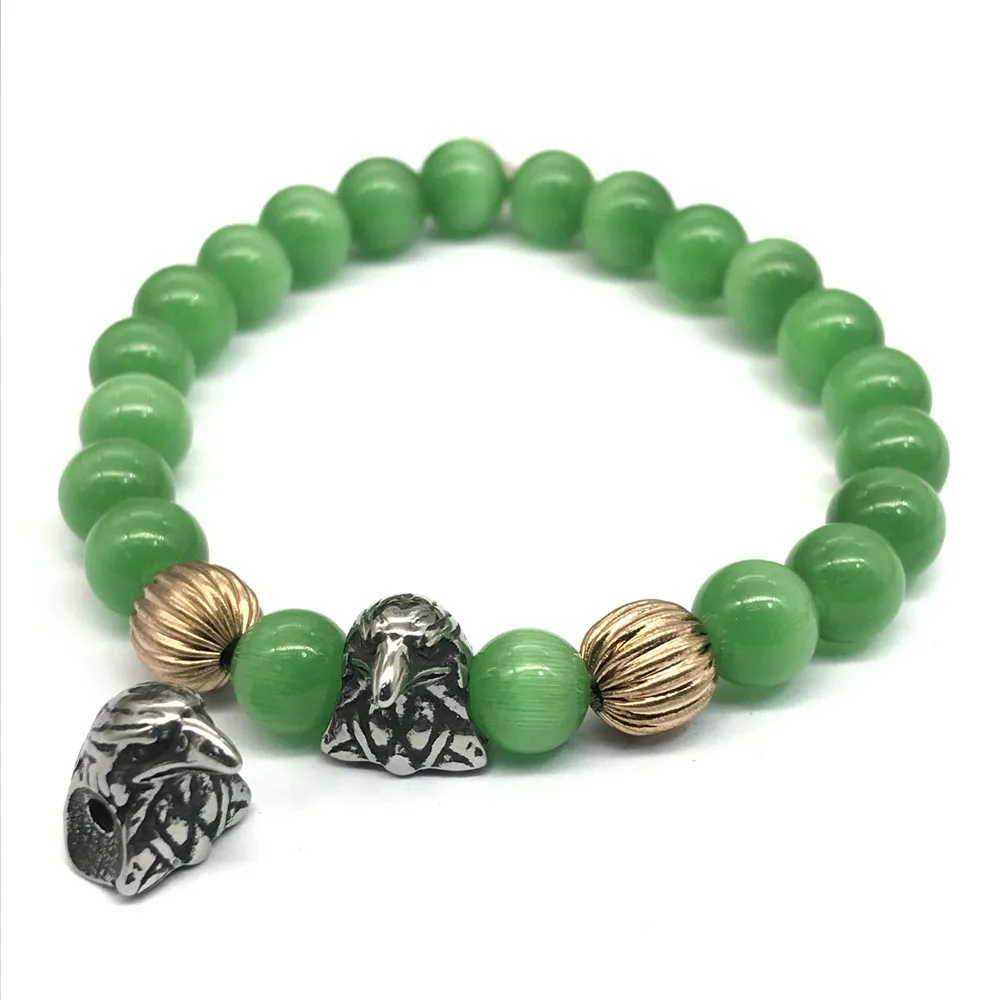 

316l Stainless Steel Eagle Head Beads 2mm Small Hole Charms Beads For DIY Beaded Bracelet Jewelry Making Accessories