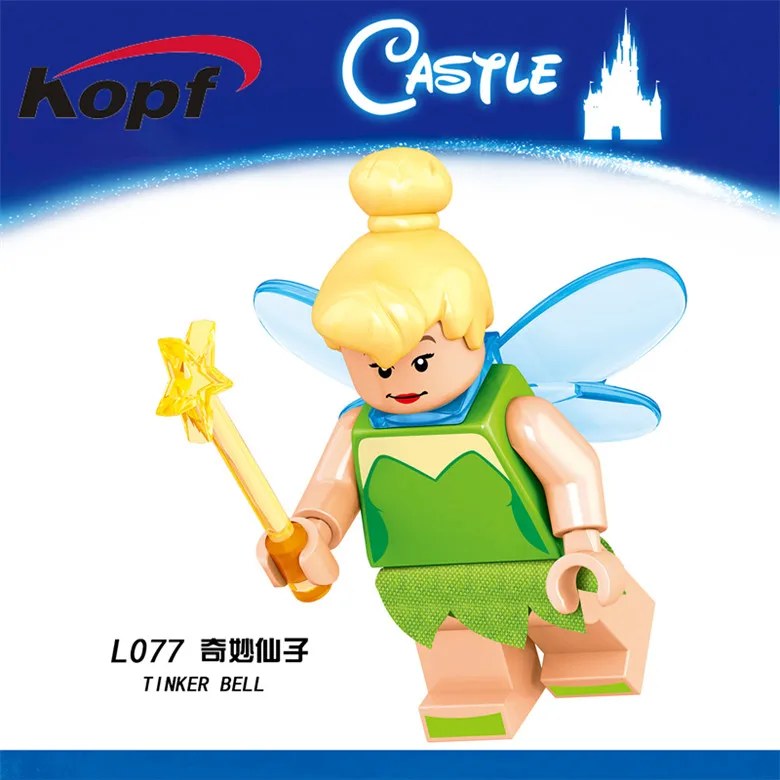 

Single Sale Princess Series Figures Mini Character Tinker Bell Action Models Building Blocks Best Toys For Children Gift L077