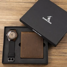 Купить гравированные мужские часы получить бесплатно индивидуальные кожаный бумажник персонализированные подарочный набор рождественский подарок папе мужскому парню