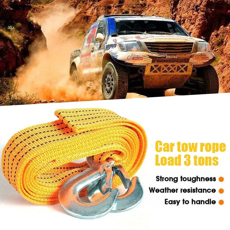Tow Universal حزام النايلون 3 طن مركبة تعديل أجزاء سحب شريط عالية قوة 3.0 M حزام حبل قطر