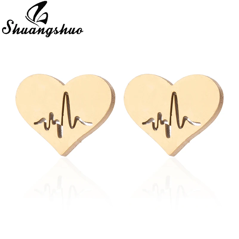 Shuangshuo минималистичное изысканное сердце с сережки стук сердца ожерелья для женщин День матери подарок на день рождения повседневные ювелирные изделия набор