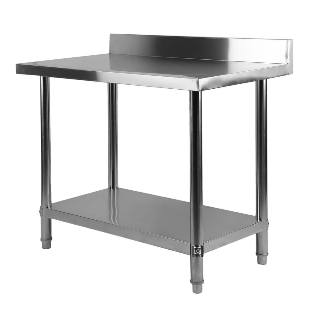 

4 size Stable Large Stainless Steel 2 Layers Kitchen Work Bench Commercial Catering Stand Table Food Making Helper fast delivery