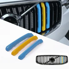 3 pçs grade de carro capa guarnição para volvo xc60 padrão 2018 três cores frente gril stripe