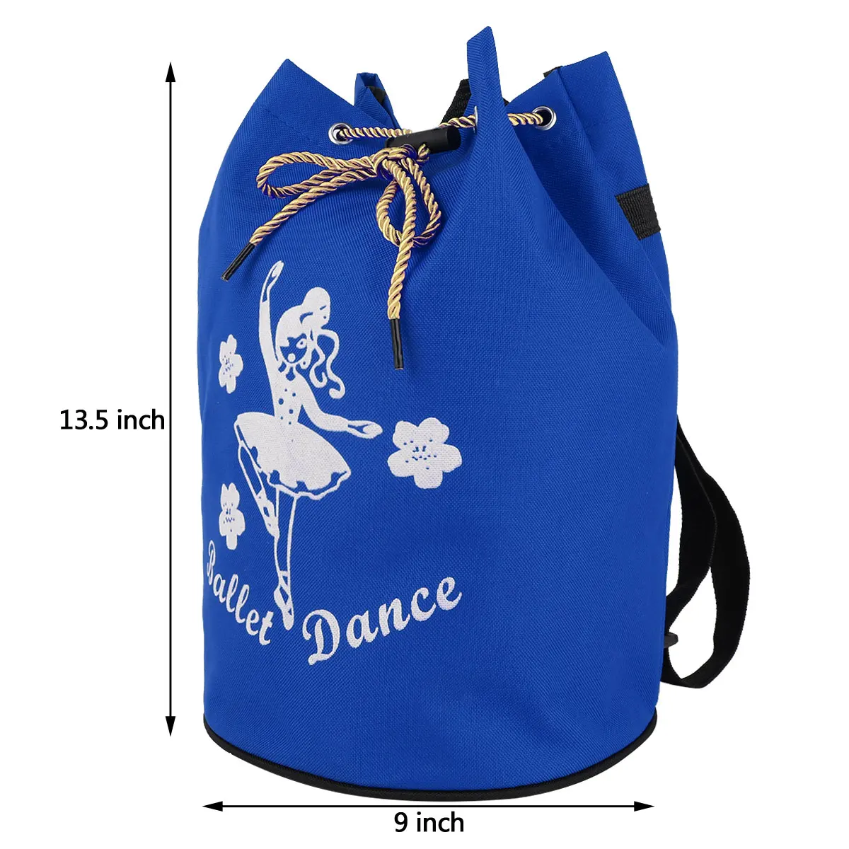 TiaoBug Cute Kids Fashion Drawstring Ballet Bag Backpack Girls Student School Backpack Dancer Print Rucksack for Gym Dance Class