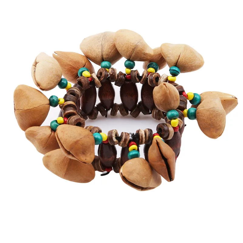 Artesanal nuts escudo pulseira handbell para djembe tambor africano