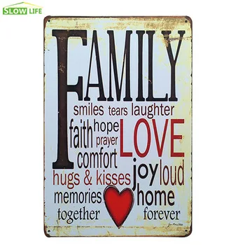 Family Love Vintage Home Decor Tin Sign 8"x12" Bar/Garage/House Wall Decor Metal Plate Lovely Metal Sign Retro Metal Plaque